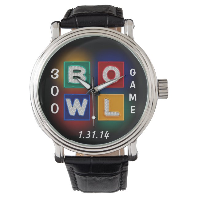B O W L 300 Perfect spel Horloge (Voorkant)