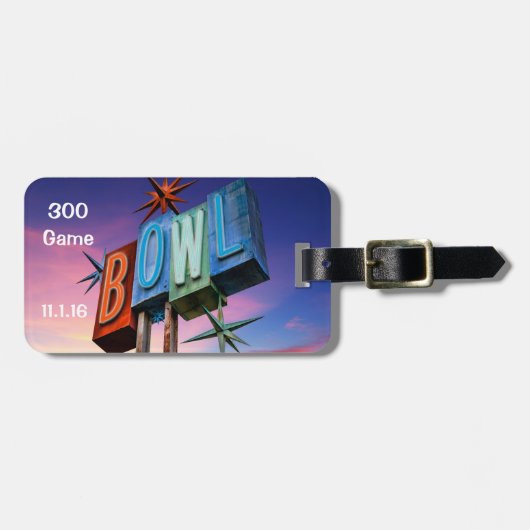 B O W L Retro-teken Bagagelabel (Voorkant horizontaal)