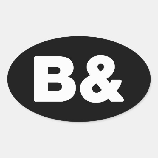 B& OVAL-STICKER OVALE STICKER (Voorkant)