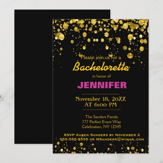 B Partij | Zwart en goud Kaart (Voorkant / Achterkant)