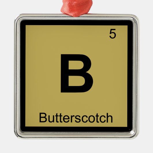 B - Periodiek tabelsymbool voor de chemische techn Metalen Ornament (Voorkant)