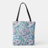B Persian Boteh Paisley Pattern Monogram Canvas ta Tote Bag (Achterkant)