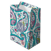 B Persian Boteh Paisley Pattern Monogram M Gift B Medium Cadeauzakje (Voorkant Gekanteld)