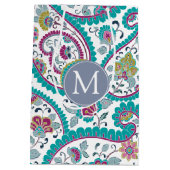 B Persian Boteh Paisley Pattern Monogram M Gift B Medium Cadeauzakje (Achterkant)