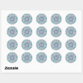 B Perzische Boteh Paisley Patroon Monogram Sticker (Vel)