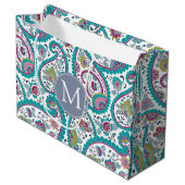 B Perzische Bothe Paisley Patroon Monogram LGift B Large Cadeautasje (Voorkant Gekanteld)