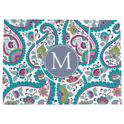 B Perzische Bothe Paisley Patroon Monogram LGift B Large Cadeautasje (Achterkant)