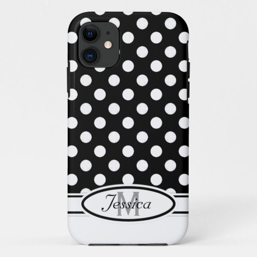 B Polka-dot Monogram iPhone 5 Hoesje (Achterkant)