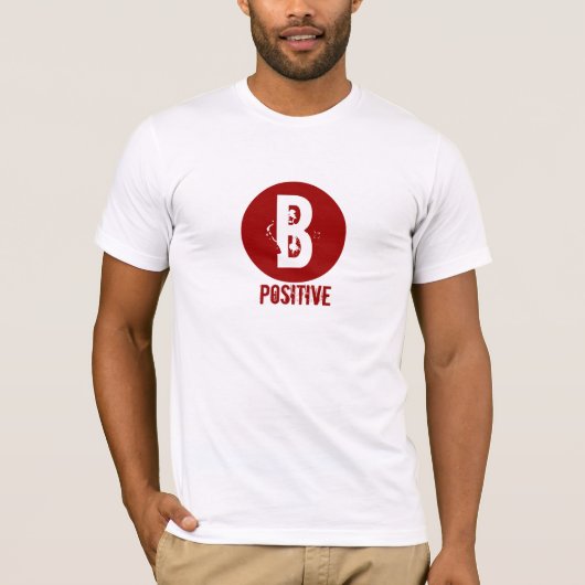 B POSITIEF BLOEDTYPE T-SHIRT (Voorkant)