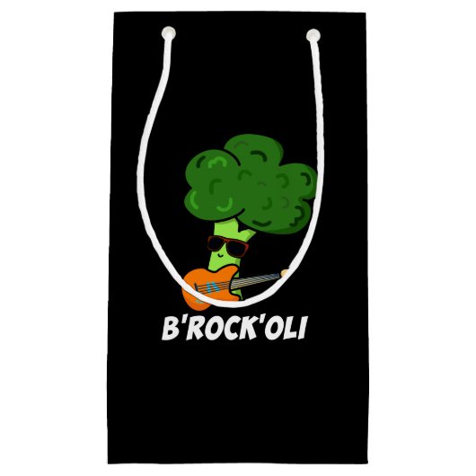 B-Rock-Oli Funny Rocker Broccoli Pun Dark BG Klein Cadeauzakje (Voorkant)