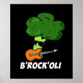 B-Rock-Oli Funny Rocker Broccoli Pun Dark BG Poster (Voorkant)