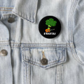 B-Rock-Oli Funny Rocker Broccoli Pun Dark BG Ronde Button 5,7 Cm (In situ)