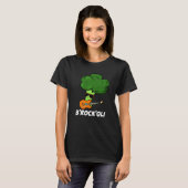 B-Rock-Oli Funny Rocker Broccoli Pun Dark BG T-shirt (Voorkant volledig)