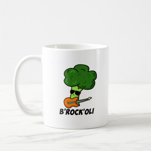 B-Rock-Oli Funny Rocker Broccoli Pun Koffiemok (Links)