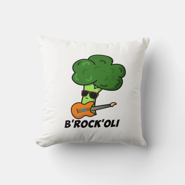 B-Rock-Oli Funny Rocker Broccoli Pun Kussen (Voorkant)