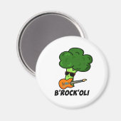 B-Rock-Oli Funny Rocker Broccoli Pun Magneet (Voorkant / Achterkant)