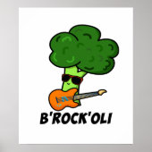 B-Rock-Oli Funny Rocker Broccoli Pun Poster (Voorkant)