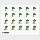 B-Rock-Oli Funny Rocker Broccoli Pun Ronde Sticker (Vel)