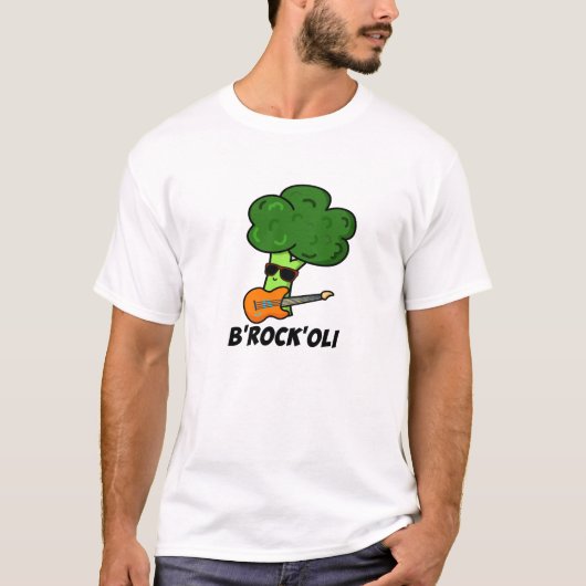 B-Rock-Oli Funny Rocker Broccoli Pun T-shirt (Voorkant)