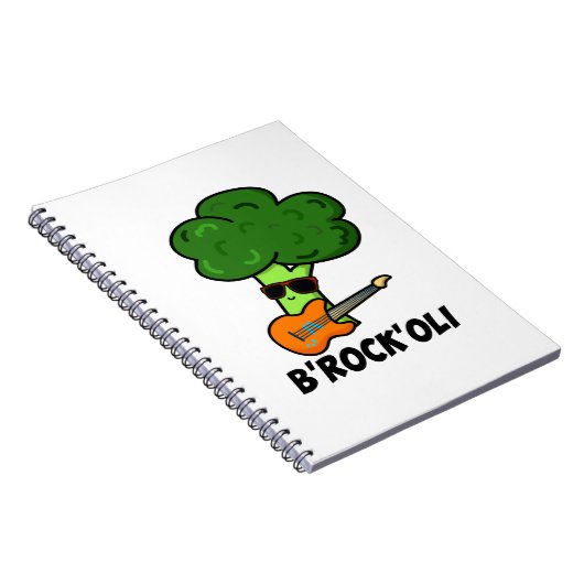 B-Rock-Oli Grappige Rocker Broccoli Woordspeling  Notitieboek (Rechterzijde)