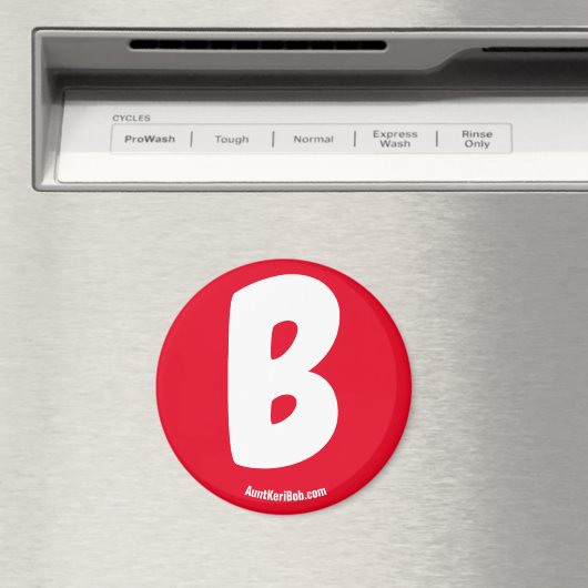 B Rode koelkast Magnet (Insitu (Vaatwasser))