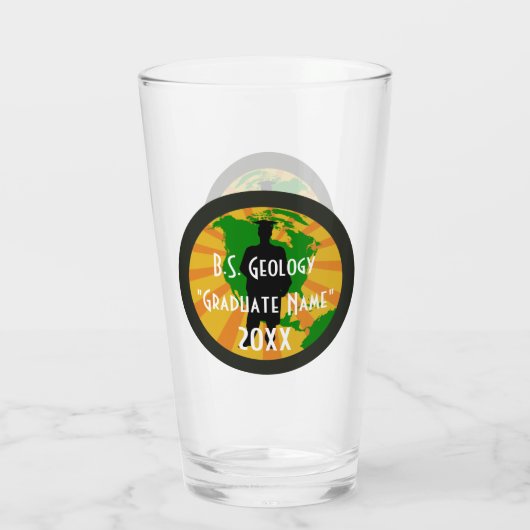 B.S. Geology Afstuderen Logo (man Afstuderen) Glas (Achterkant)