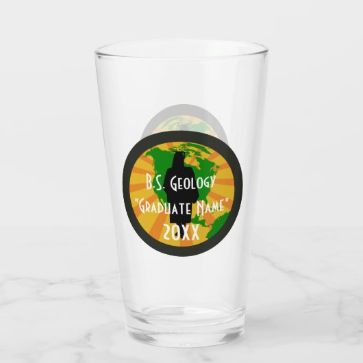B.S. Geology Afstuderen Logo (Vrouw Afstuderen) Glas (Achterkant)