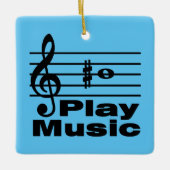 B Scherpe muzikale Notatie Keramisch Ornament (Voorkant)