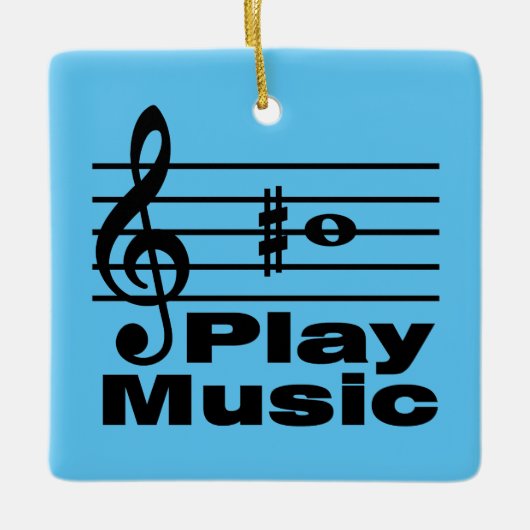 B Scherpe muzikale Notatie Keramisch Ornament (Voorkant)