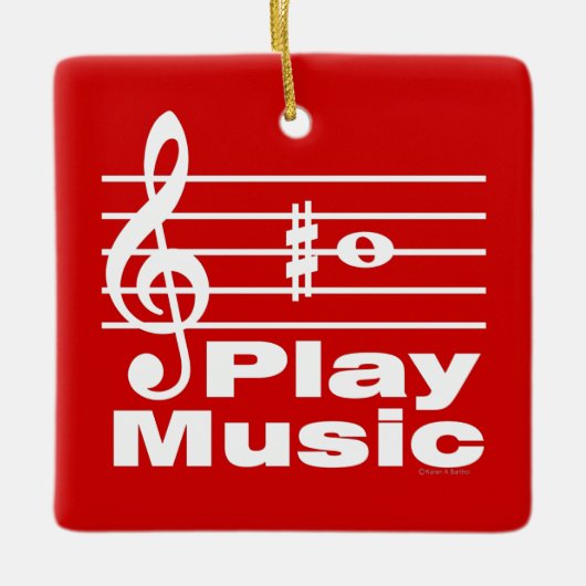 B Scherpe muzikale Notatie Keramisch Ornament (Voorkant)