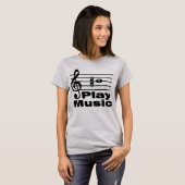 B Scherpe muzikale Notatie T-shirt (Voorkant volledig)
