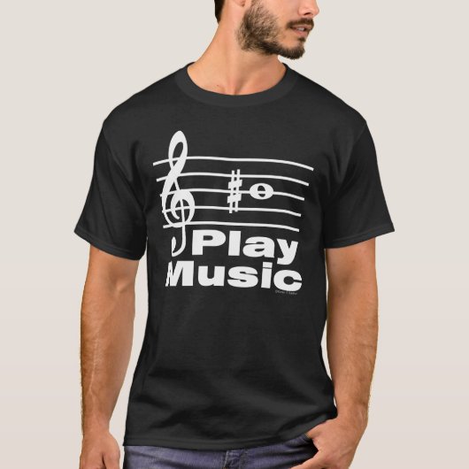 B Scherpe muzikale Notatie T-shirt (Voorkant)