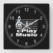 B Scherpe muzikale Notatie Vierkante Klok (Voorkant)