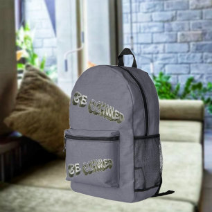 B Schooled Grey-Wht Bedrukte Rugzak
