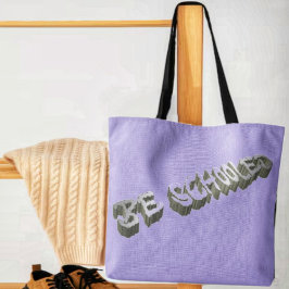 B Schooled Grey-Wht Tote Bag