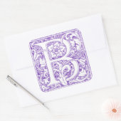 "B" Sierlijk Monogram Vierkante Sticker (Envelop)