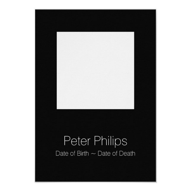 B Sjabloon Funeral Announement Voeg favoriete afbe 8,9x12,7 Uitnodiging Kaart (Voorkant)