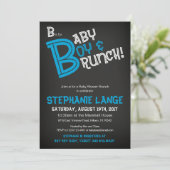 B staat voor Baby Boy Baby shower Invitation Kaart (Staand voorkant)