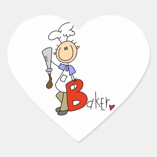 B staat voor bakker hart sticker (Voorkant)