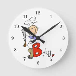 B staat voor bakker ronde klok