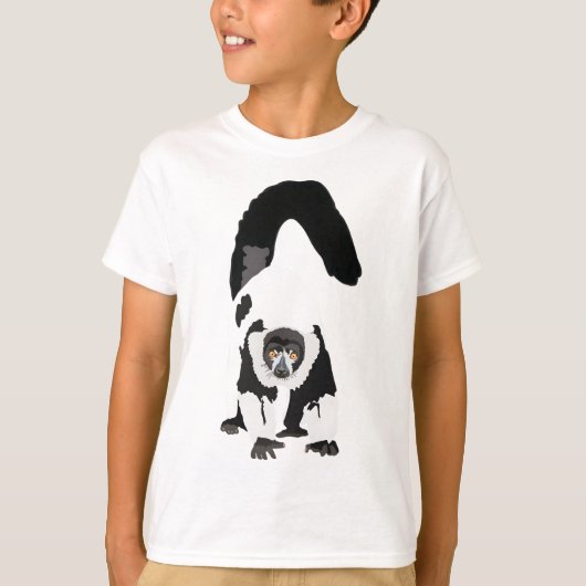 B staat voor Black and White Ruff Lemur T-shirt (Voorkant)