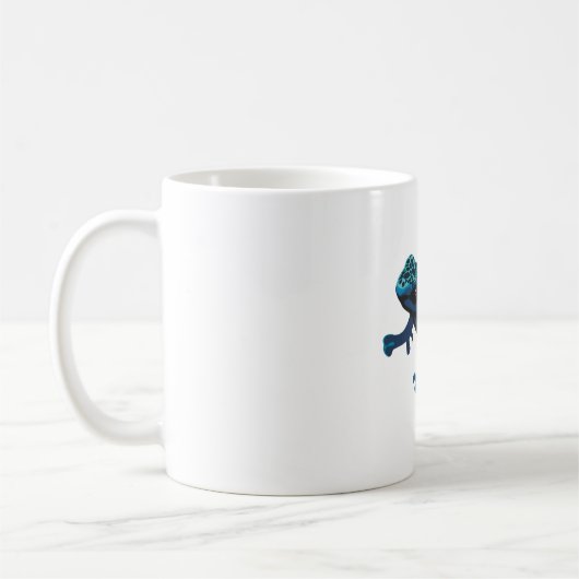 B staat voor Blue Poison Dart Frog Koffiemok (Links)