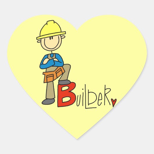 B staat voor Bouwer Hart Sticker (Voorkant)