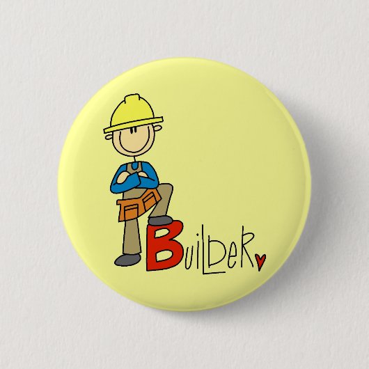 B staat voor Bouwer Ronde Button 5,7 Cm (Voorkant)