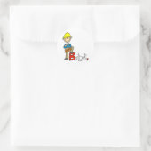 B staat voor Bouwer Ronde Sticker (Tas)