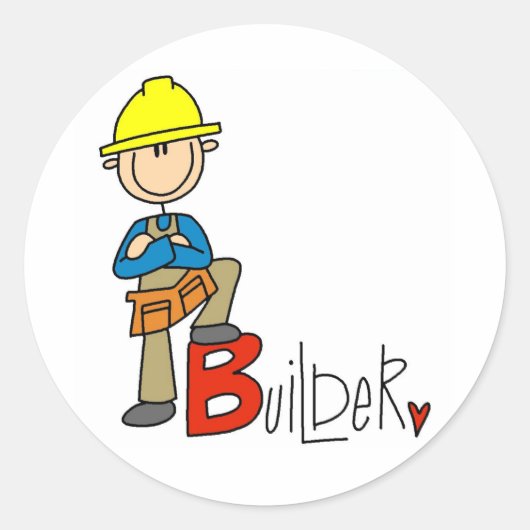 B staat voor Bouwer Ronde Sticker (Voorkant)