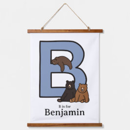 B staat voor gepersonaliseerd letter poster hangend wandkleed