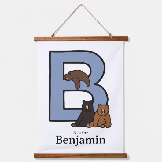 B staat voor gepersonaliseerd letter poster hangend wandkleed (Voorkant)