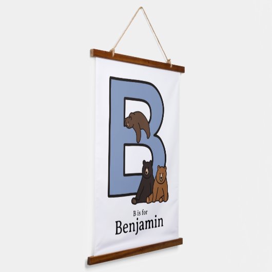 B staat voor gepersonaliseerd letter poster hangend wandkleed (Gebogen)