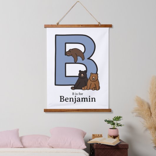 B staat voor gepersonaliseerd letter poster hangend wandkleed (Slaapkamer)
